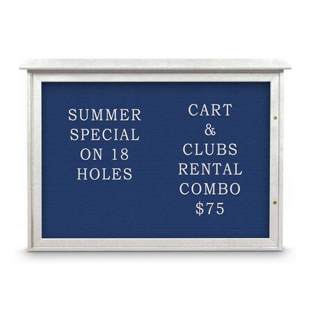 United Visual Products Outdoor Enclosed Combo Board, 72"x36", Gold Frame/Grey & Forbo UVCB7236ODG-GREY-FORBO